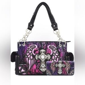 💕Western Cowgirl Classic Shoulder Bag With Wallet Set💕